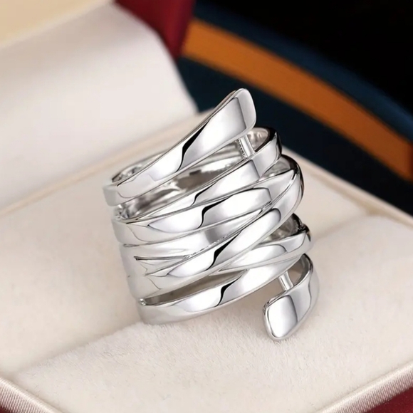 925 Silver Wrap Boho Chic Ring SIZE 7 - Picture 8 of 8
